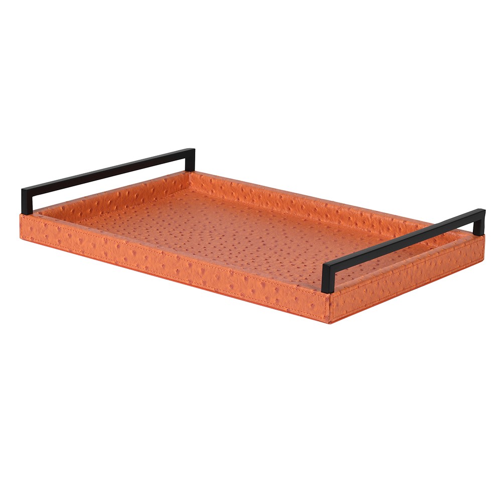 Burnt Orange Faux Leather Tray