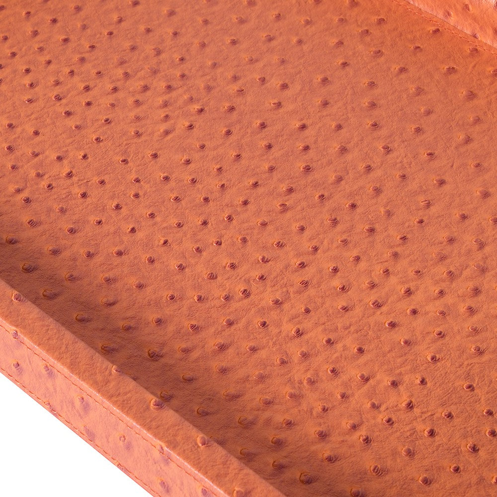 Burnt Orange Faux Leather Tray