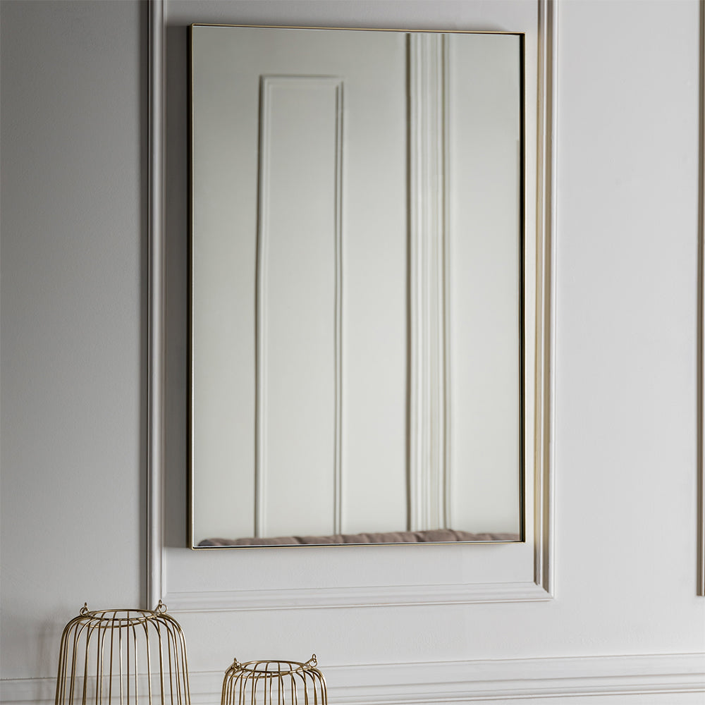 Rectangle mirror in champagne toned frame