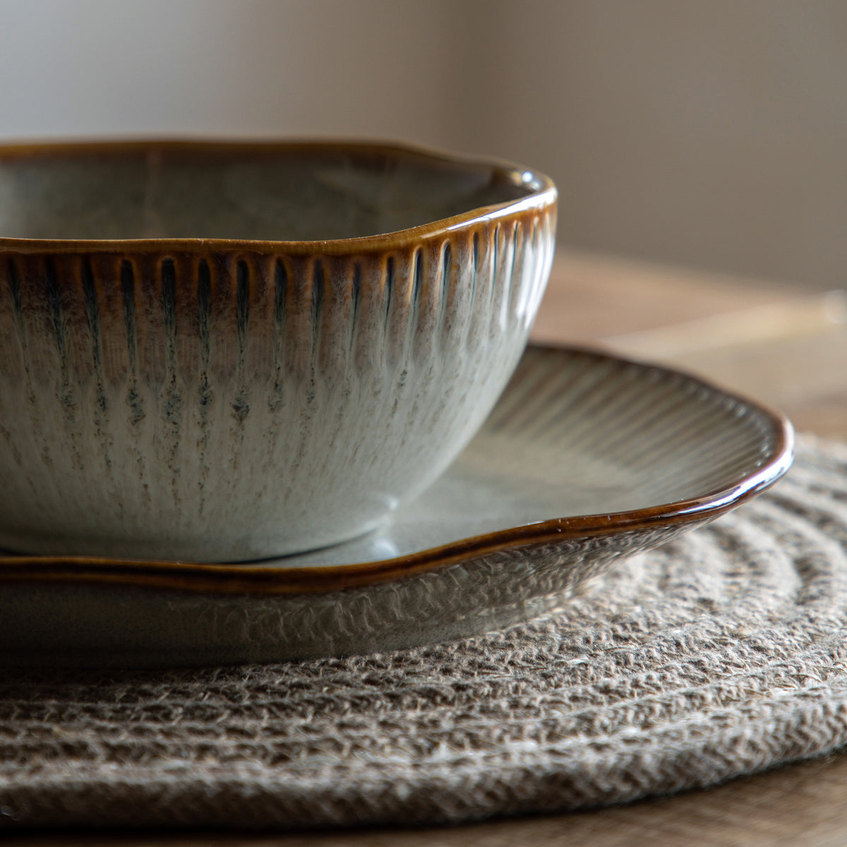 Set of 4 Organic Ridged Bowls