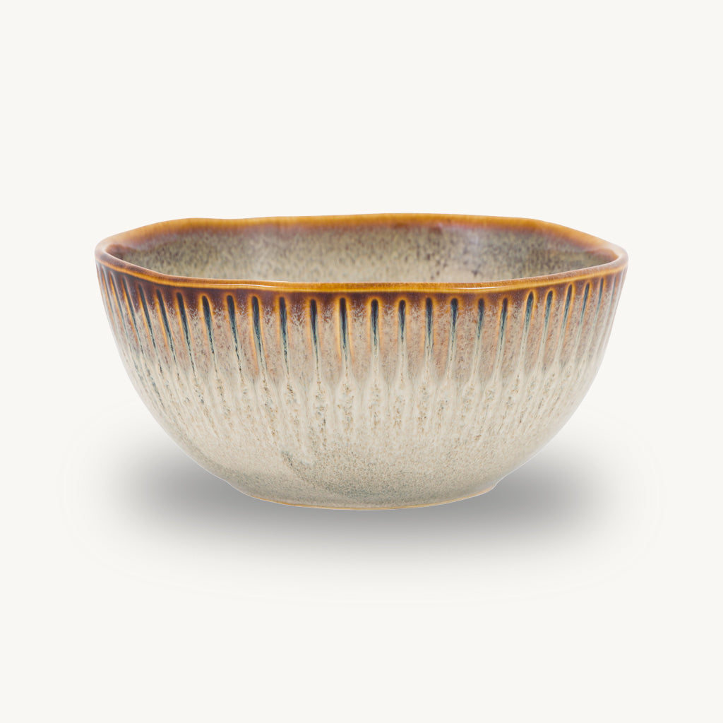 Set of 4 Organic Ridged Bowls