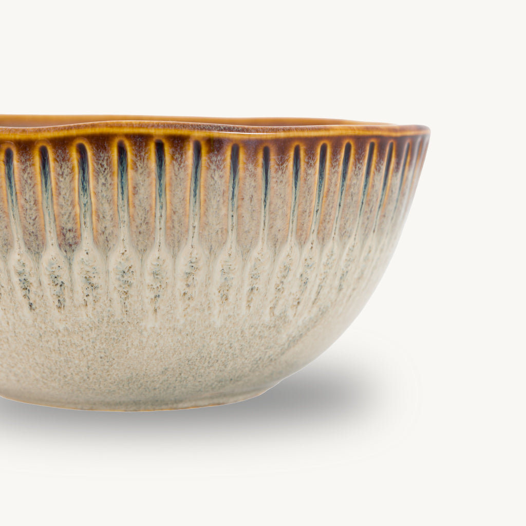 Set of 4 Organic Ridged Bowls
