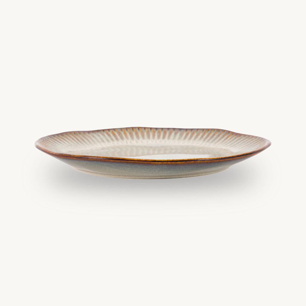 Set of 4 Organic Ridged Dinner Plates