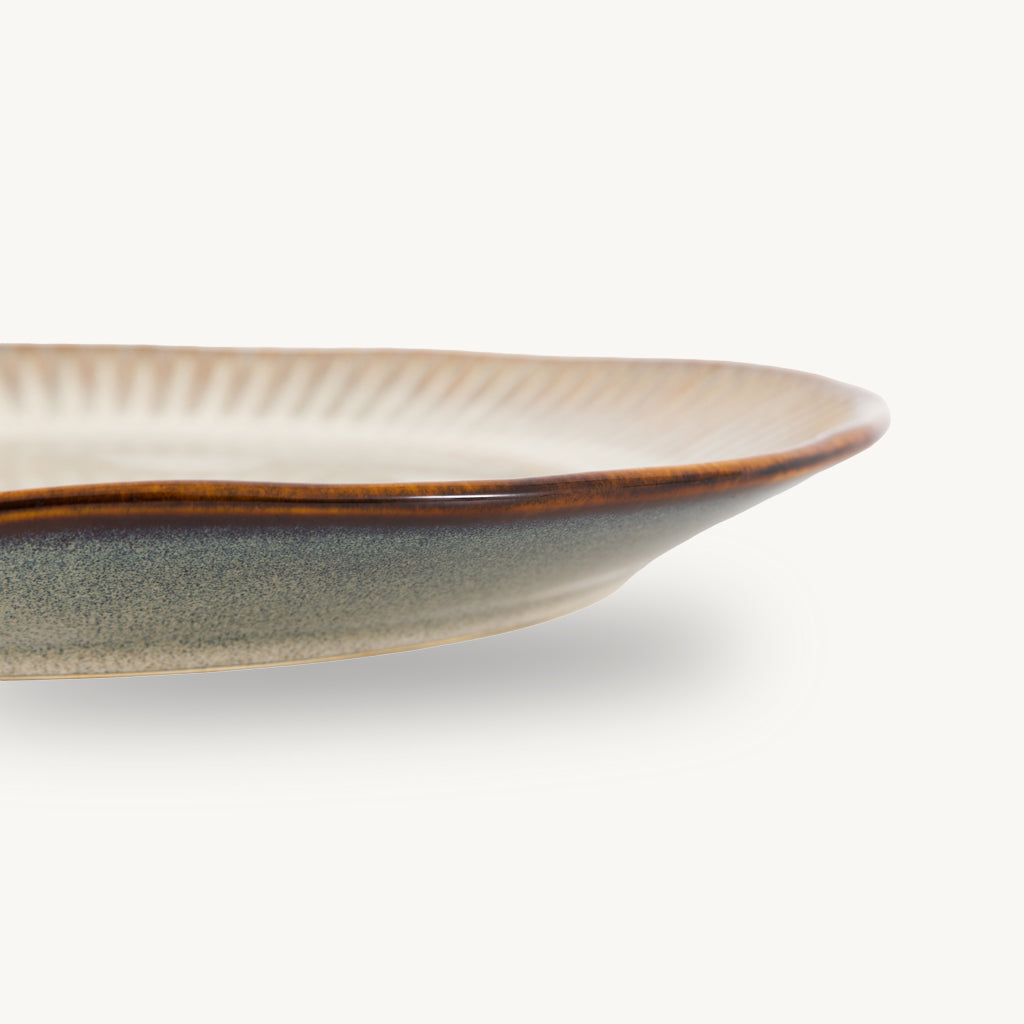 Set of 4 Organic Ridged Dinner Plates