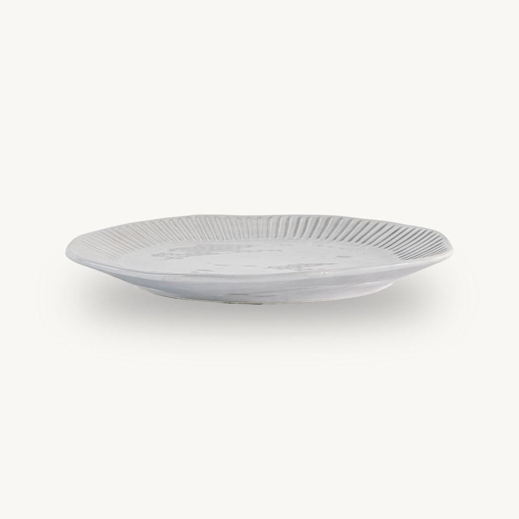 Set of 4 Organic Ridged Dinner Plates