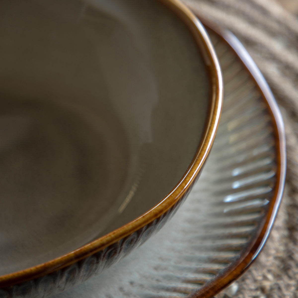 Set of 4 Organic Ridged Pasta Bowls