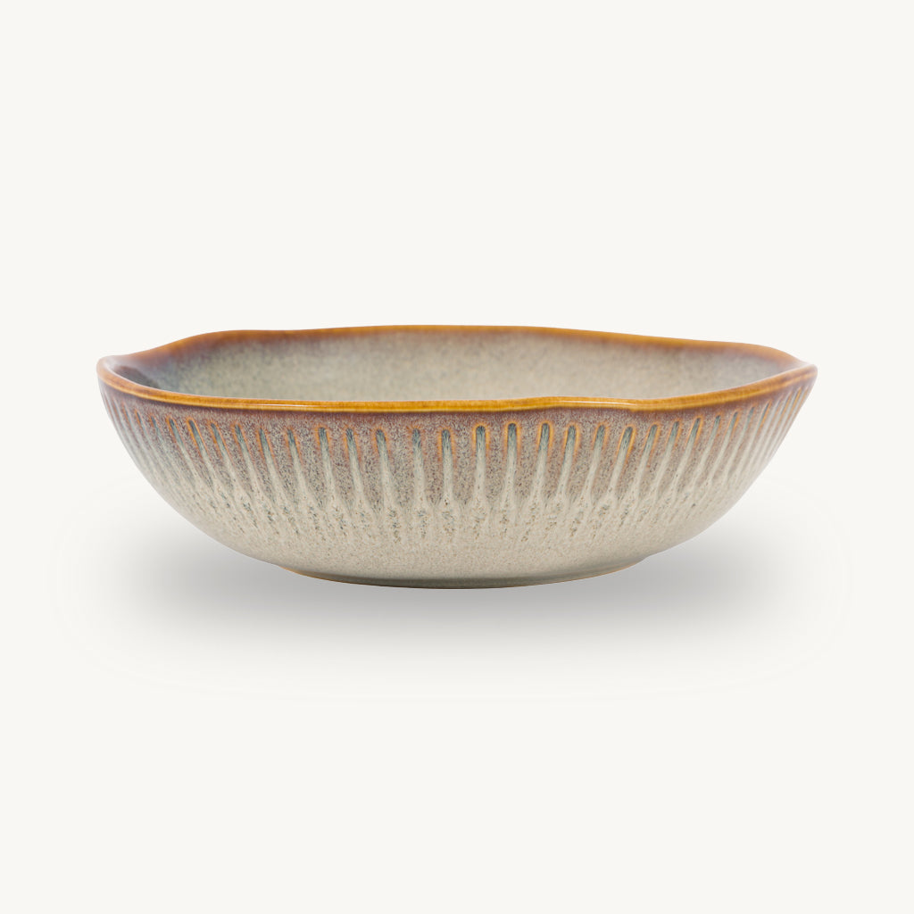 Set of 4 Organic Ridged Pasta Bowls