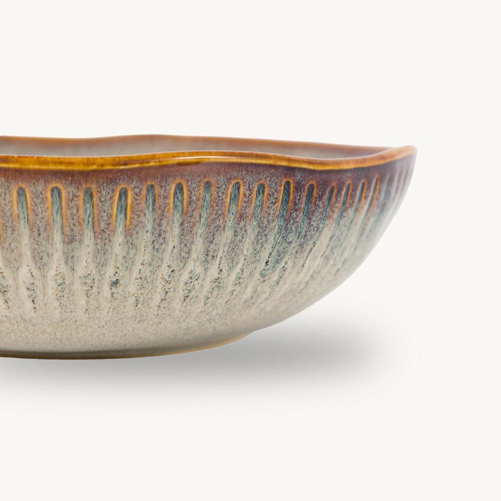 Set of 4 Organic Ridged Pasta Bowls