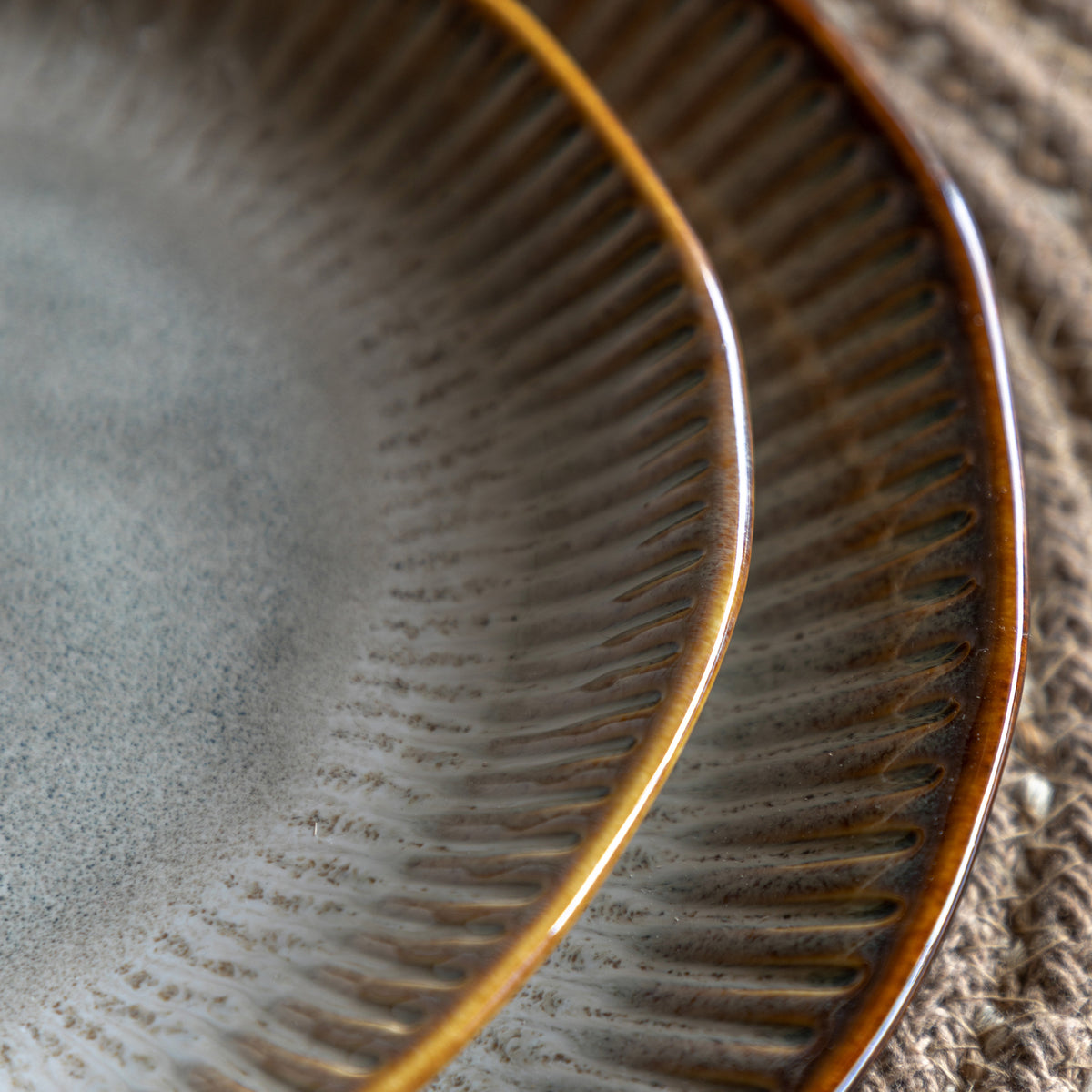 Set of 4 Organic Ridged Side Plates