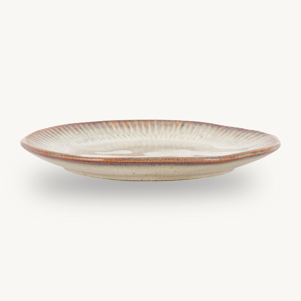 Set of 4 Organic Ridged Side Plates