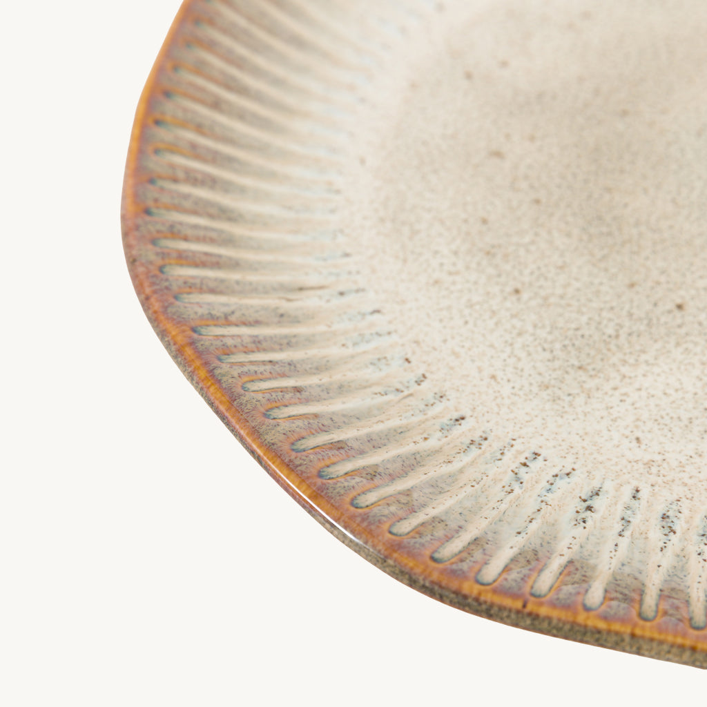 Set of 4 Organic Ridged Side Plates