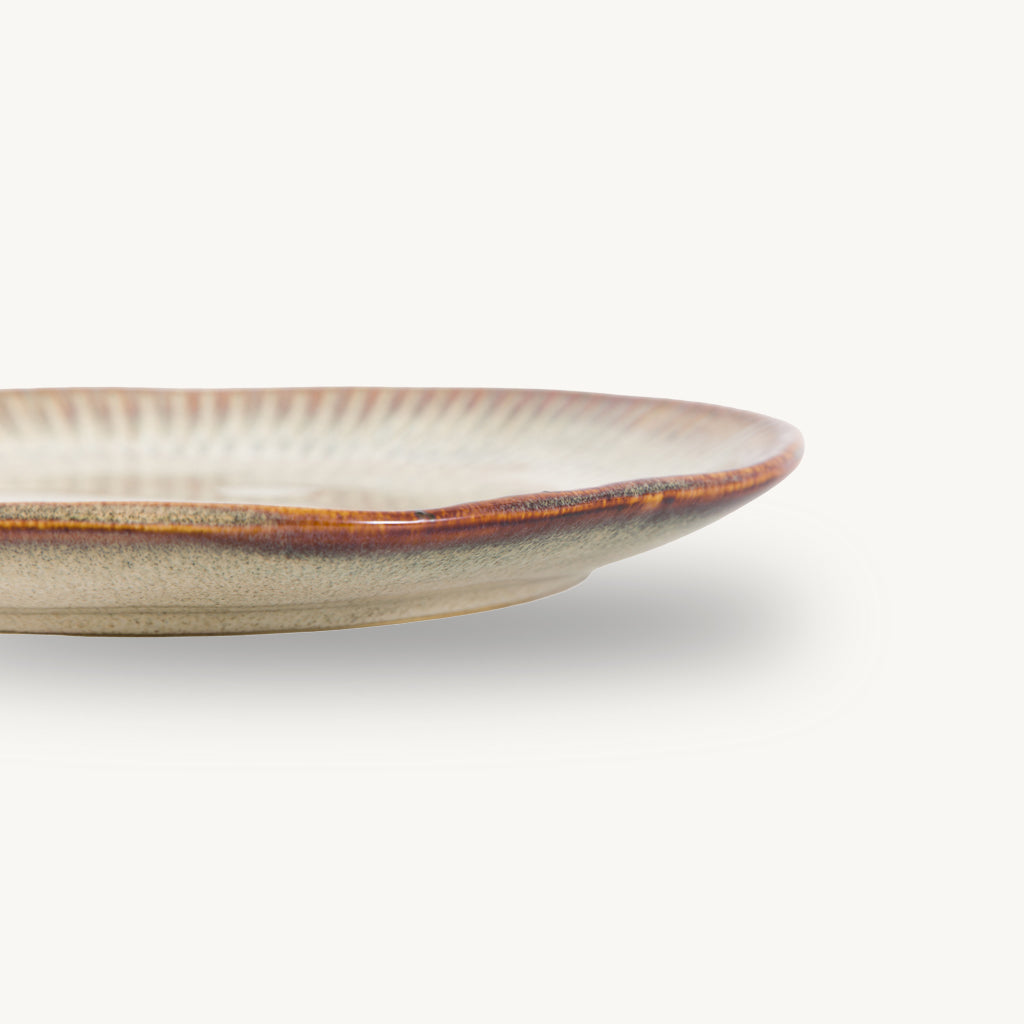 Set of 4 Organic Ridged Side Plates
