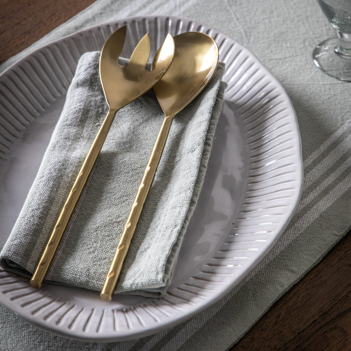 Set of 4 Organic Ridged Side Plates