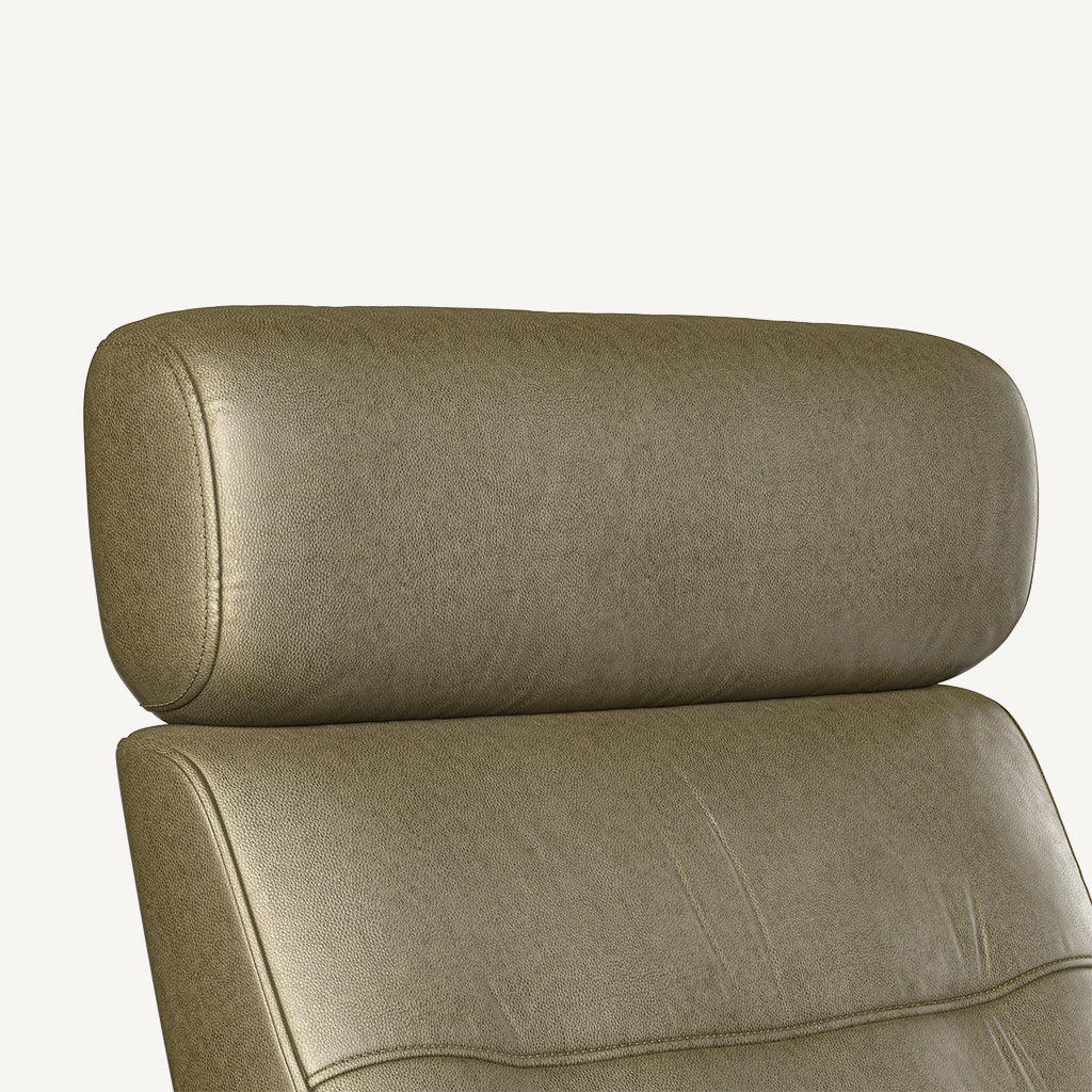 Gabriel Reclining Chair and Footstool in Aurora Olive