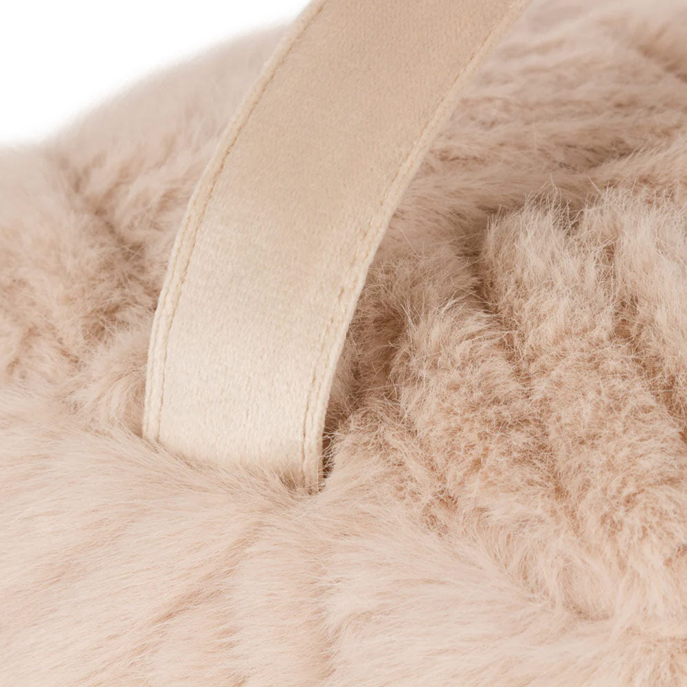 Plush Faux Fur Door Stop in Brulee