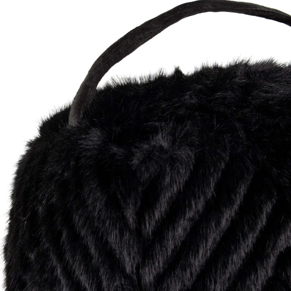 Plush Faux Fur Door Stop in Jet