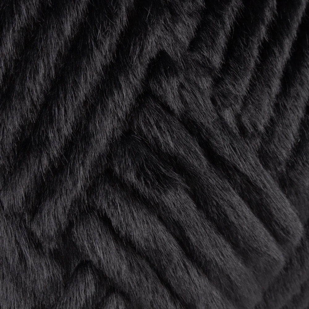 Plush Faux Fur Door Stop in Jet