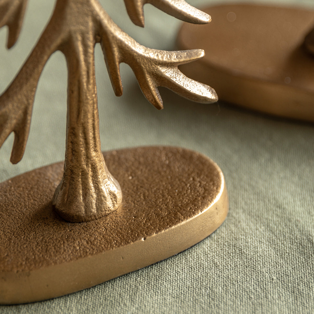 Set of 2 Gold Metal Tree Ornaments