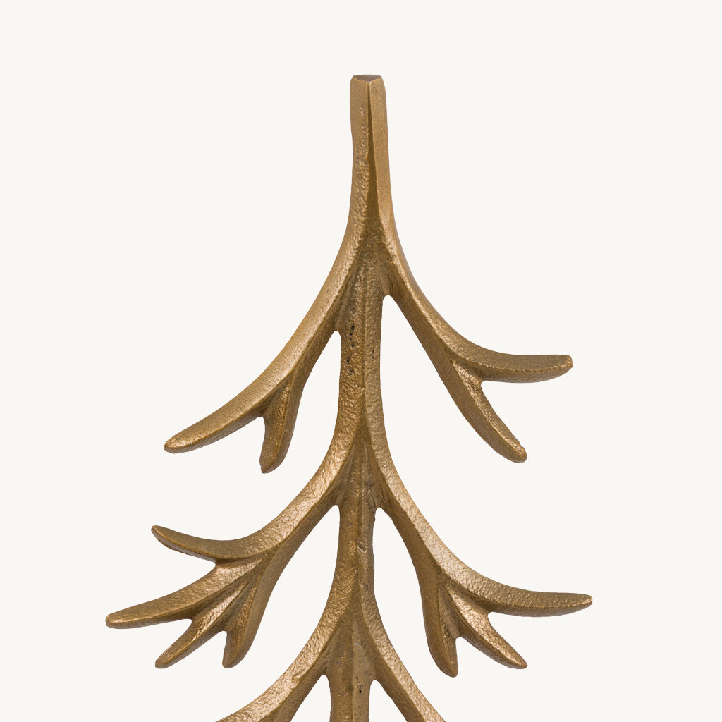 Set of 2 Gold Metal Tree Ornaments