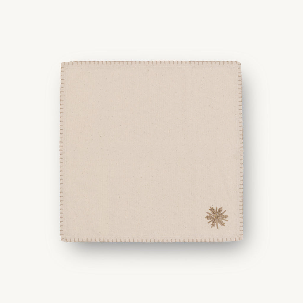 Set of 4 Gold Snowflake Cotton Napkins