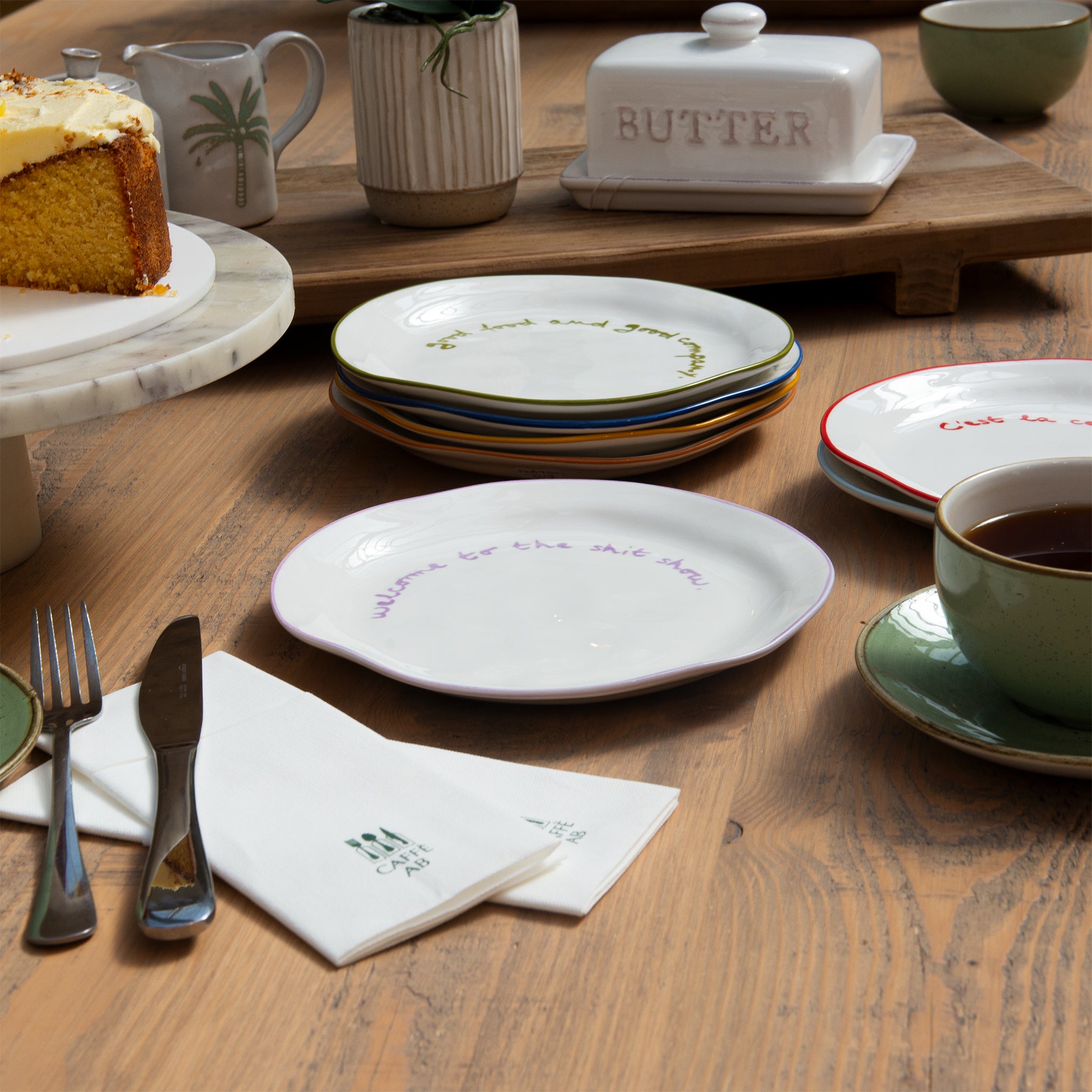 "Welcome to the shit show" Lilac Tableware Plate
