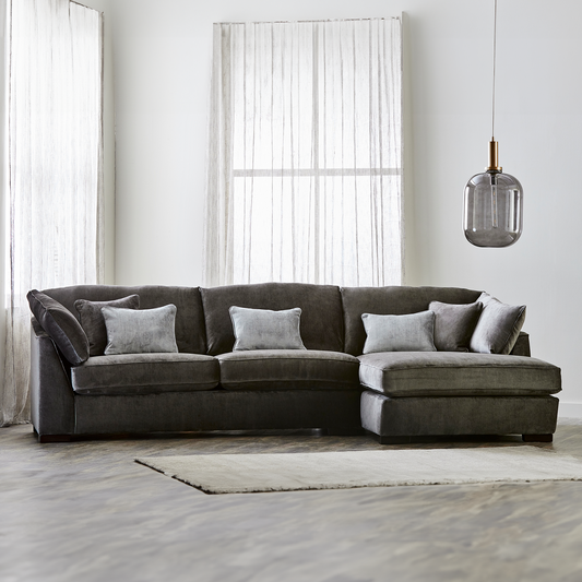 Sirius Chaise Sofa upholstered in dark grey fabric