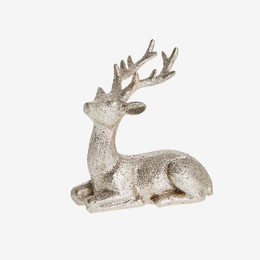 Sitting Deer Decoration in Gold