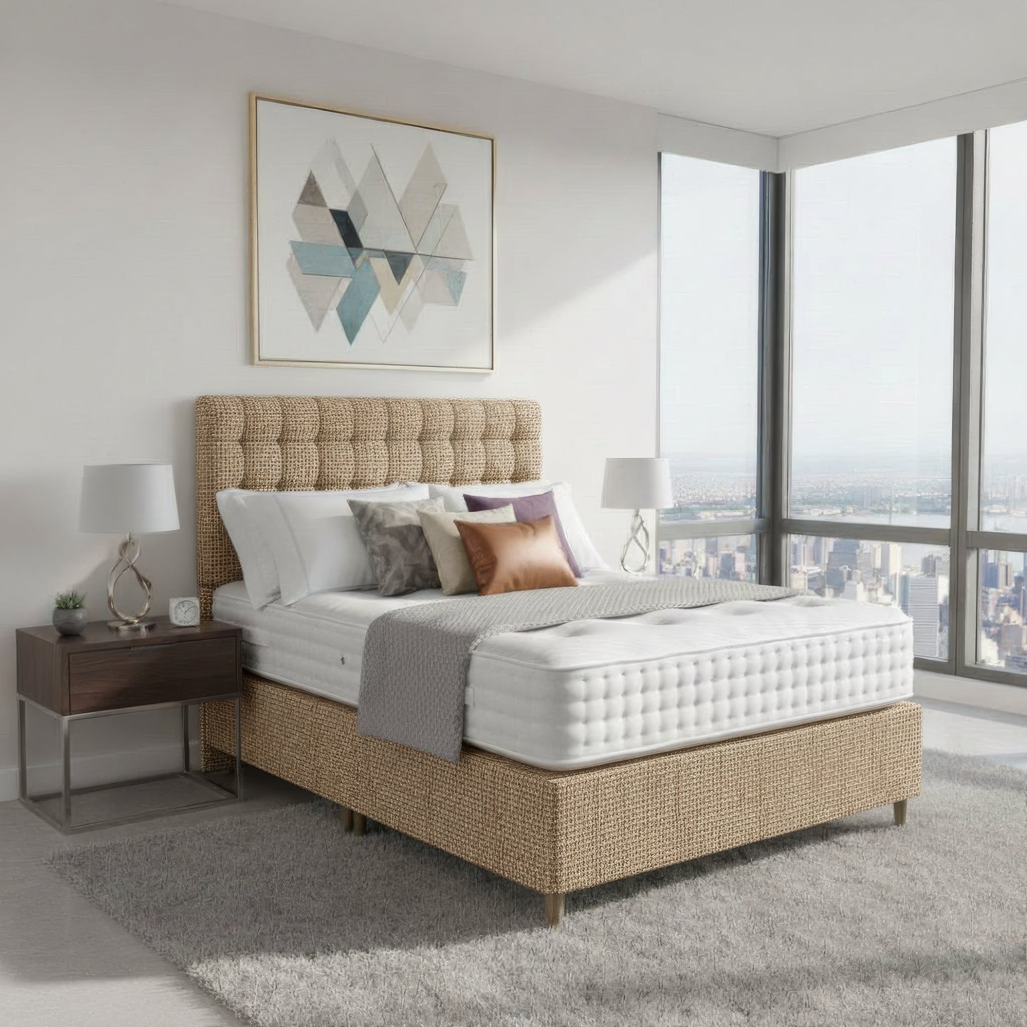 Arighi Bianchi Stamford Headboard in Ascot Biscuit