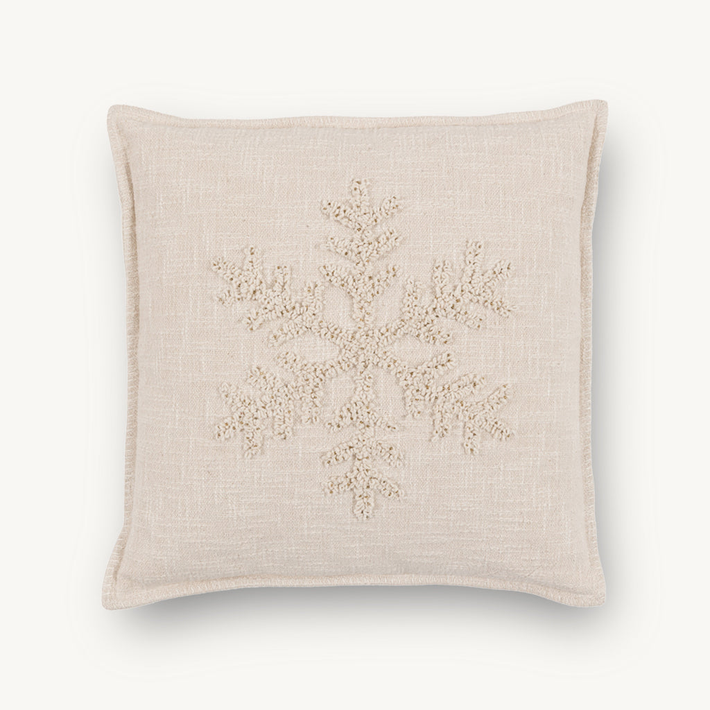 Embroidered Snowflake Cushion