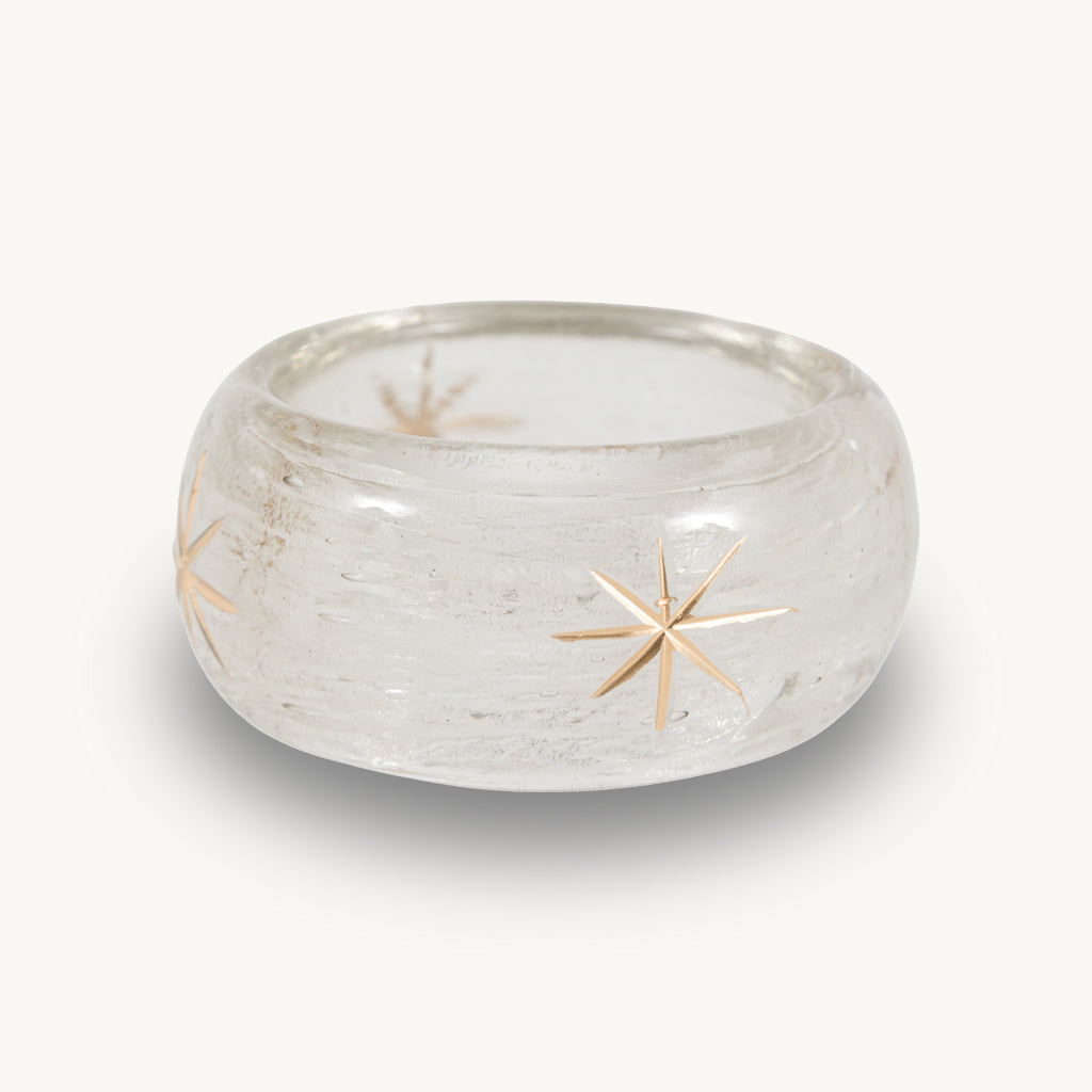 Set of 4 Snowflake Glass Napkin Rings
