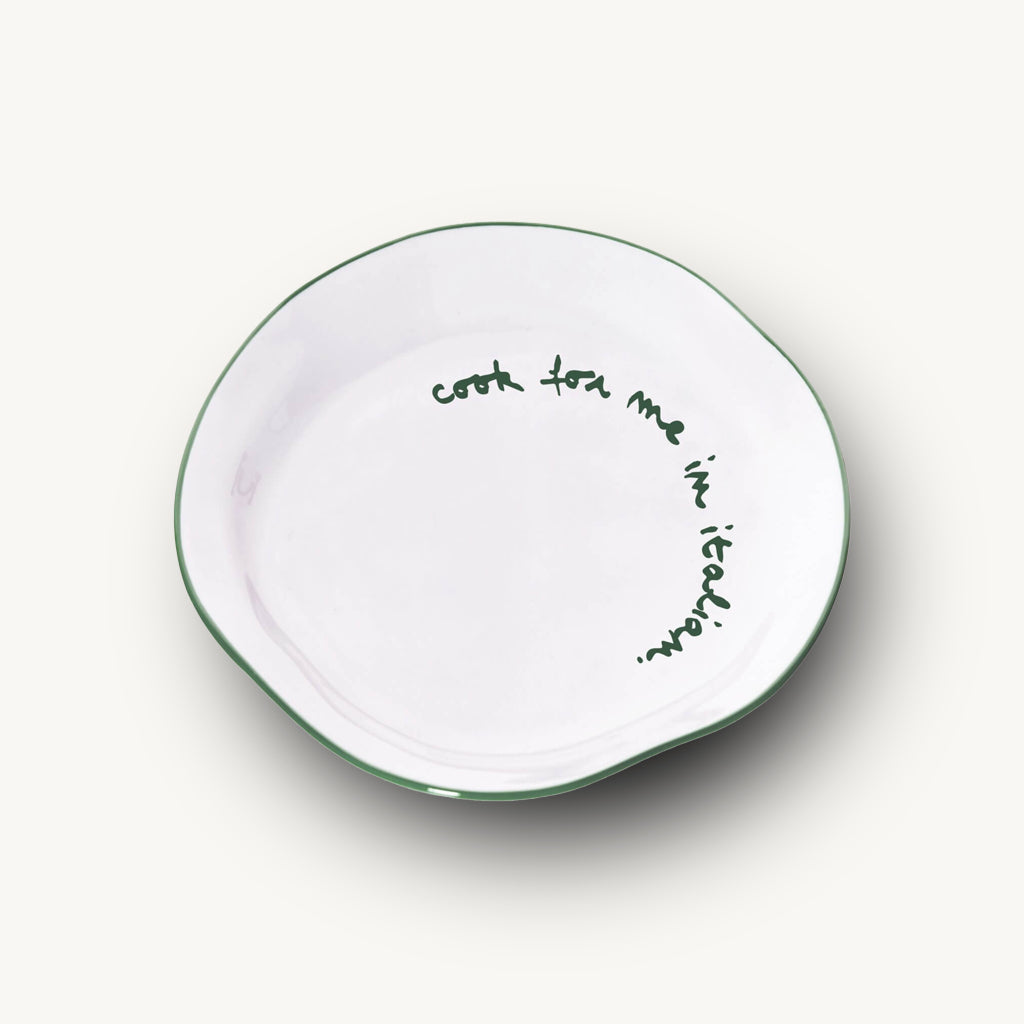 "Cook For Me" Dark Green Decorative Plate