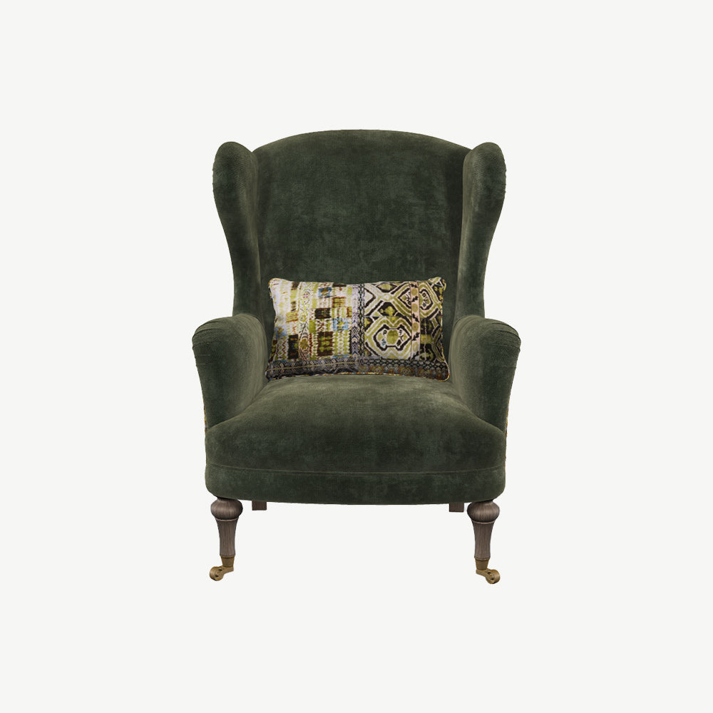 Spink & Edgar Garland Chair in Opium-Emerald-and-Rio-Olive