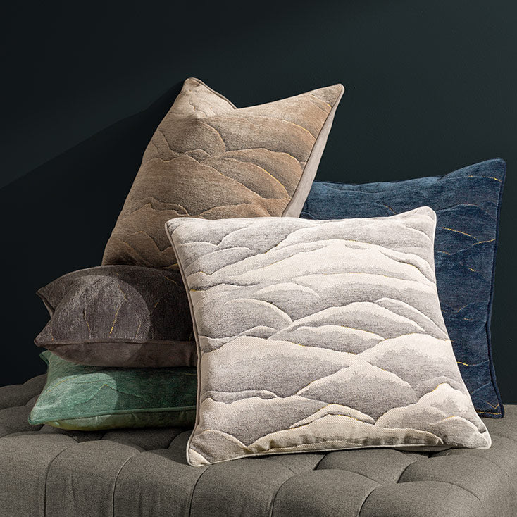 Textured fabric scatter cushion in taupe