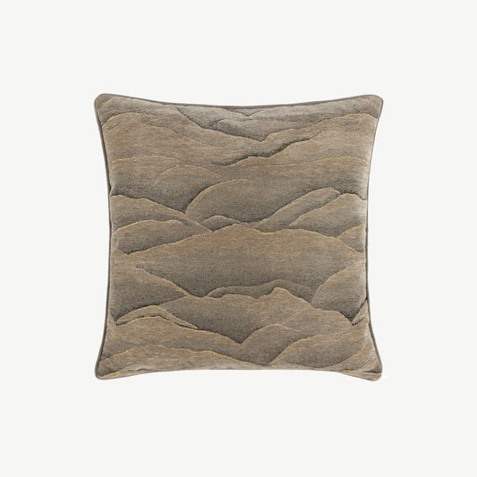 Textured fabric scatter cushion in taupe