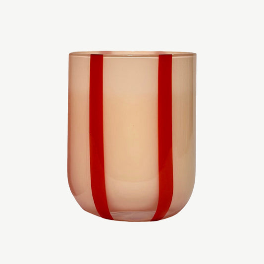 Stripe Glass Tumbler in Pink