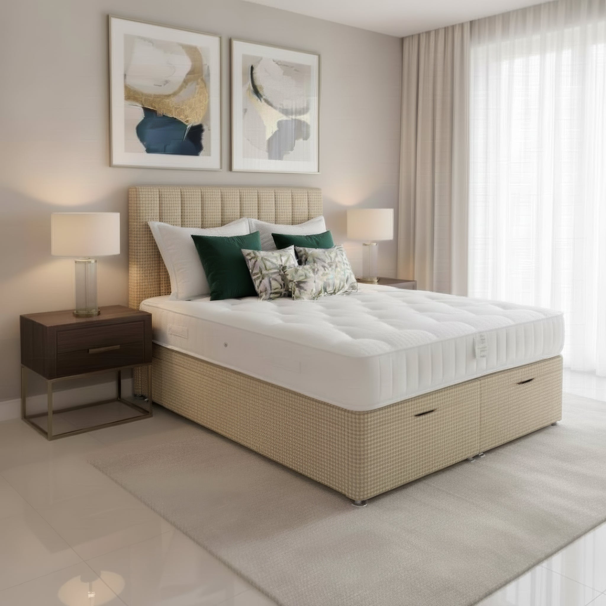 Arighi Bianchi Ottoman Gene Bed in Ascot Biscuit