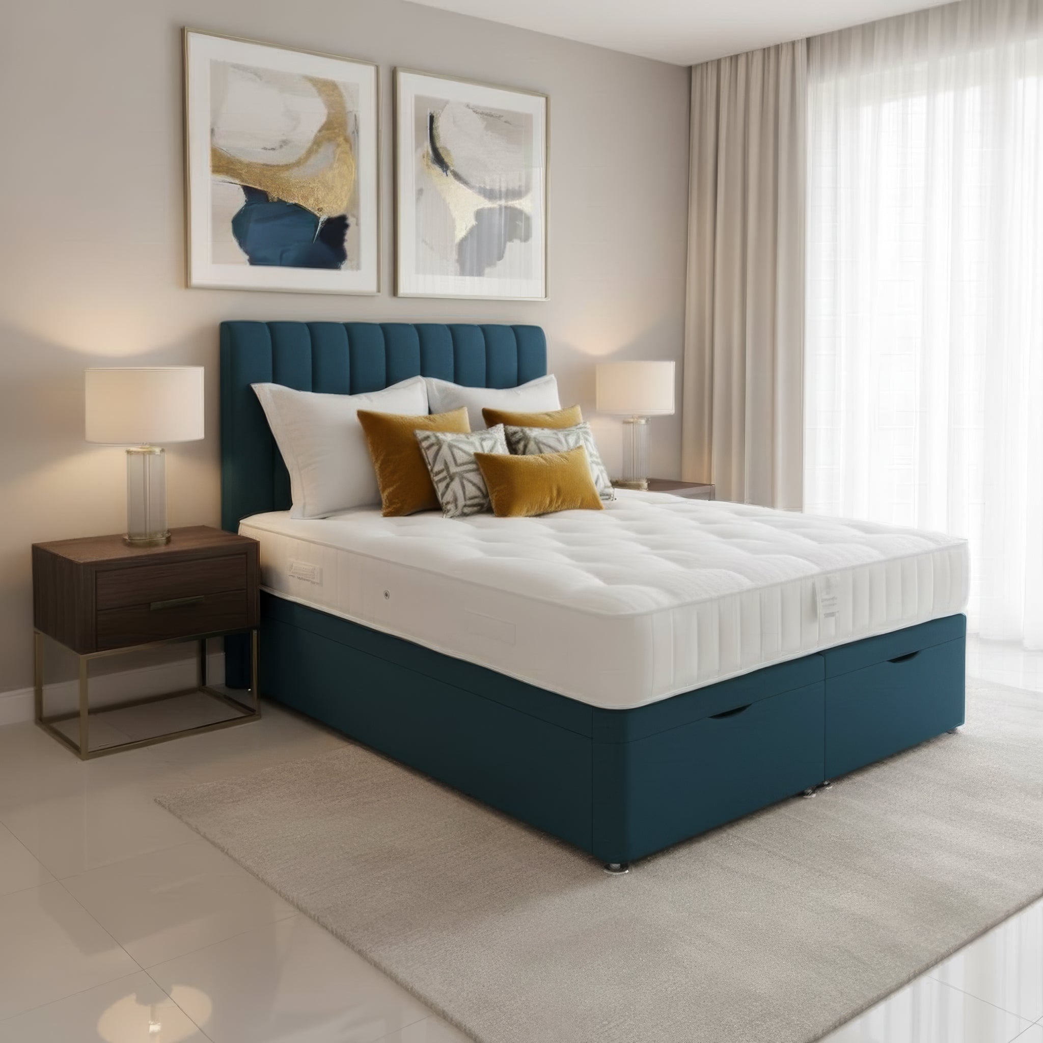 Arighi Bianchi Ottoman Gene Bed in Daytona Ocean