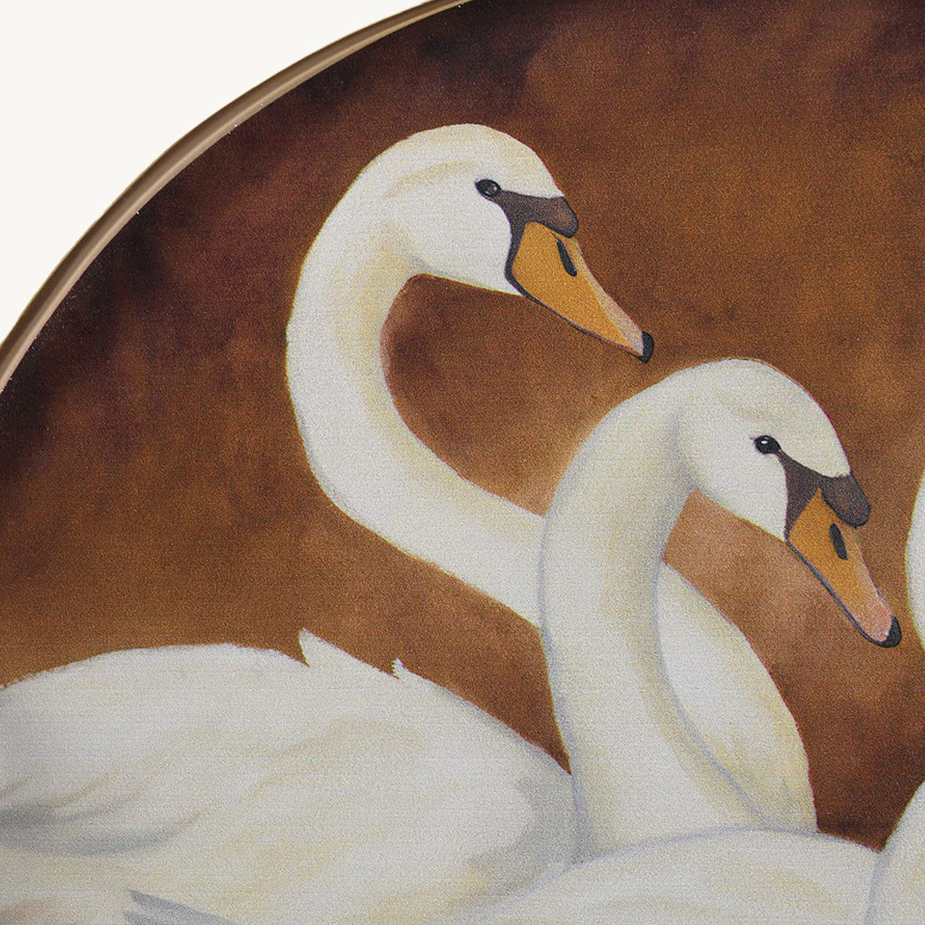 Metal Decorative Swan Tray with Handles