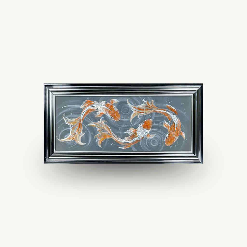 Swimming Koi framed Wall Art
