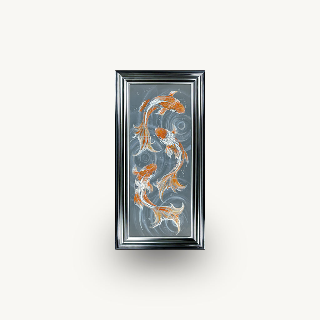 Swimming Koi framed Wall Art