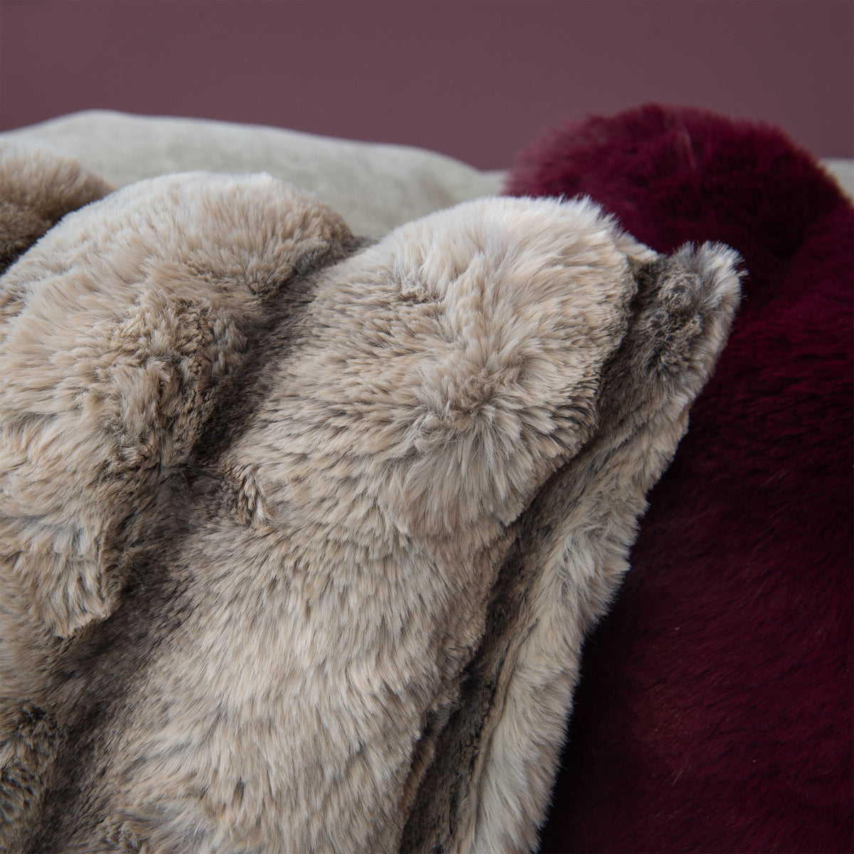 Sydney Faux Fur Striped Cushion