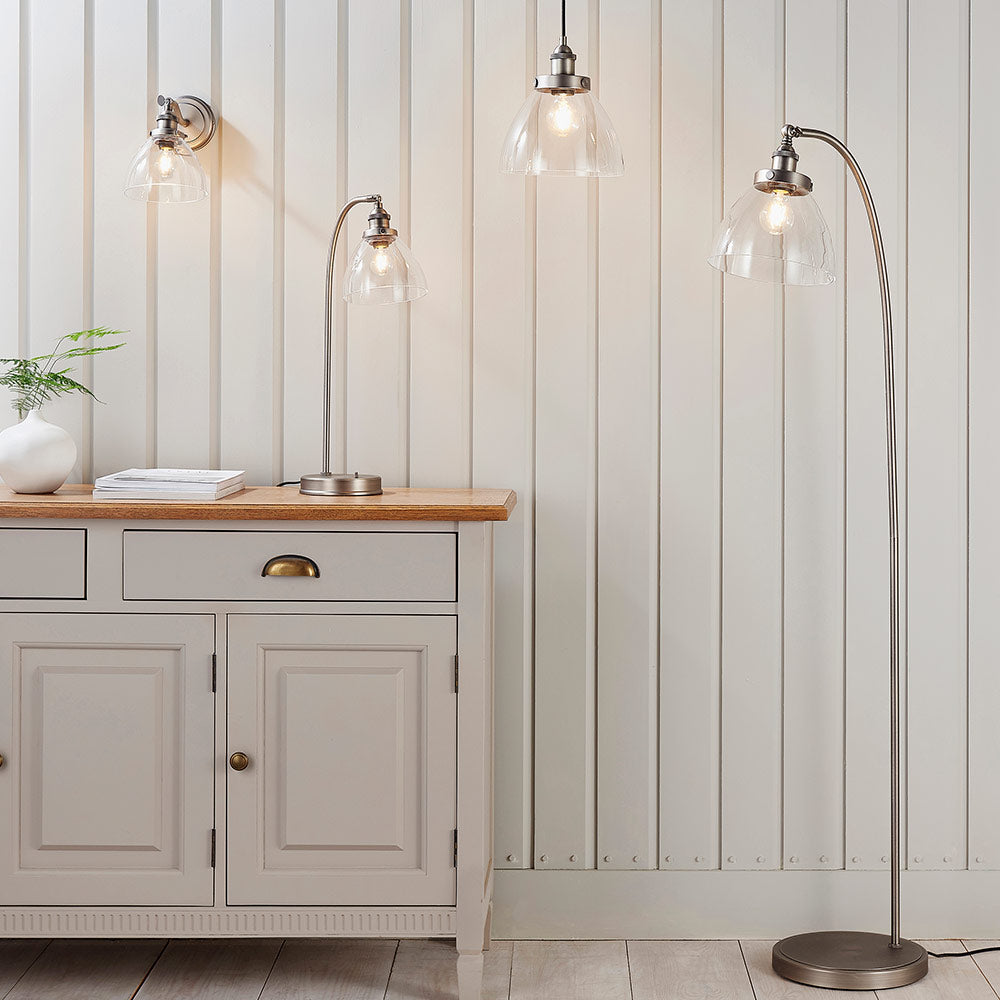 Tatton Brushed Silver Table Lamp

