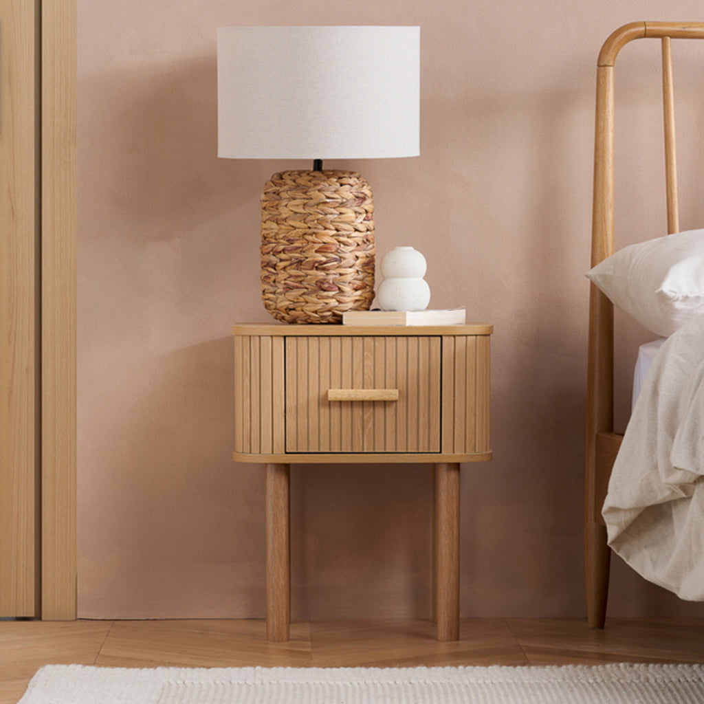 Tiffany Fluted 1DR Bedside Table