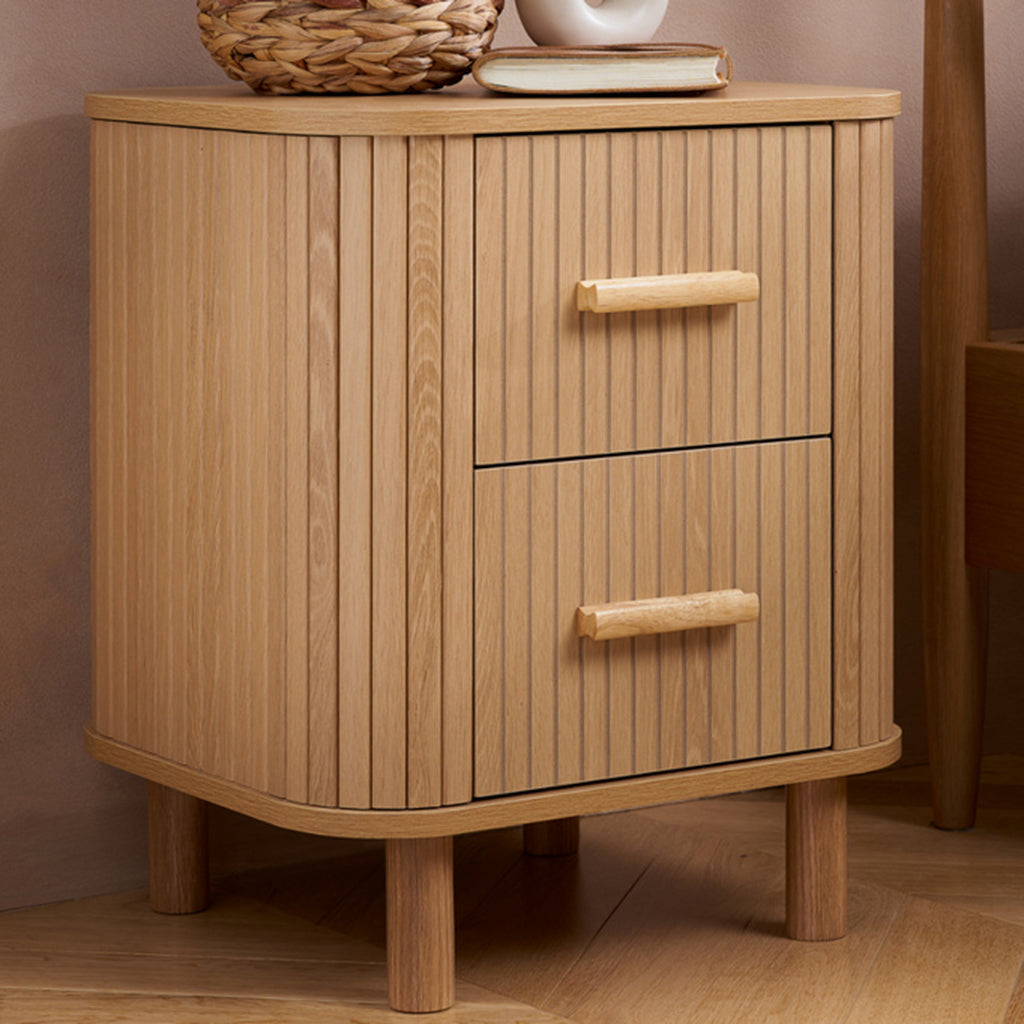 Tiffany Fluted 2DR Bedside Table