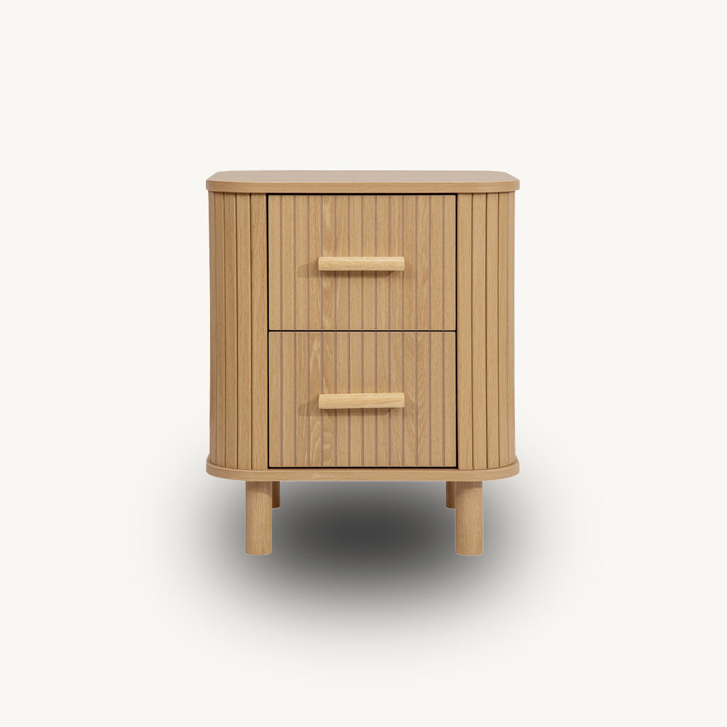 Tiffany Fluted 2DR Bedside Table