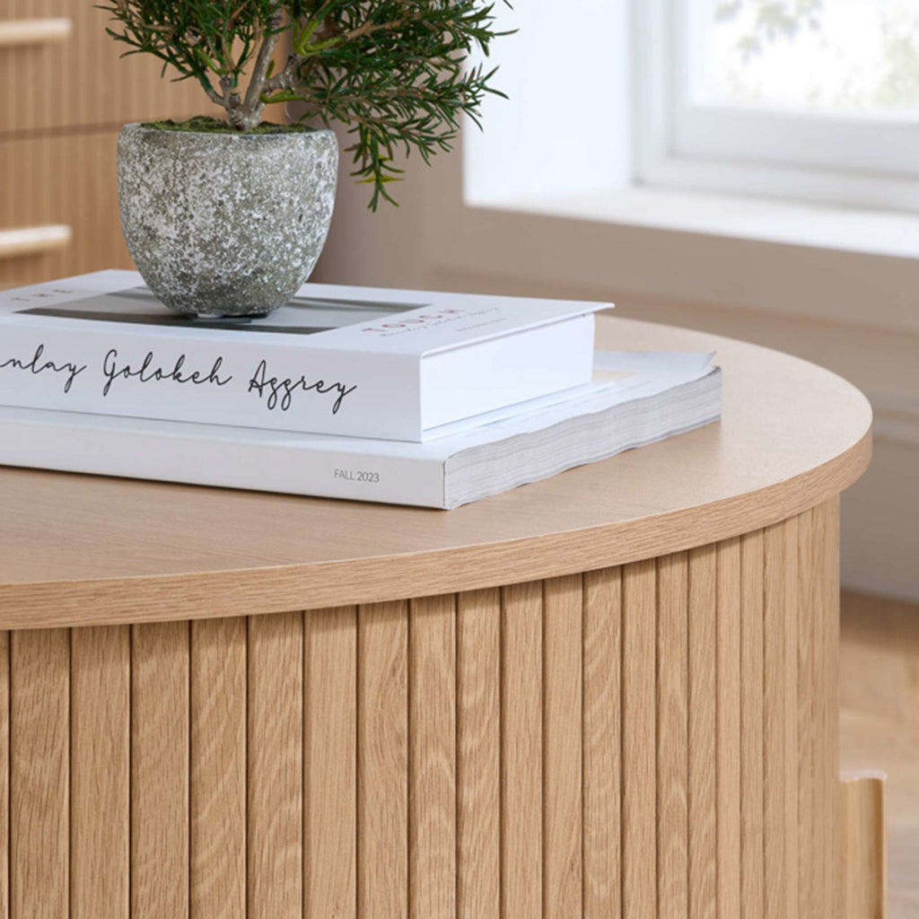 Tiffany Round Fluted Storage Coffee Table