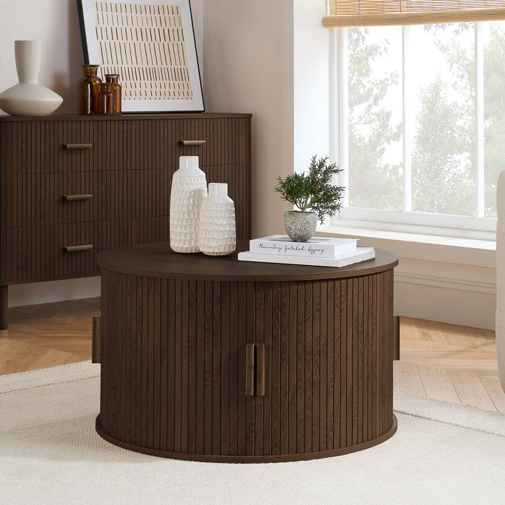 Tiffany Round Fluted Storage Coffee Table