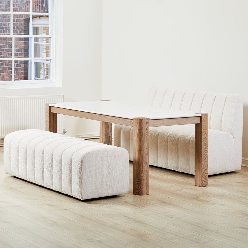Torano Dining Table with Low Back and High Back Ventura Benches Bundle