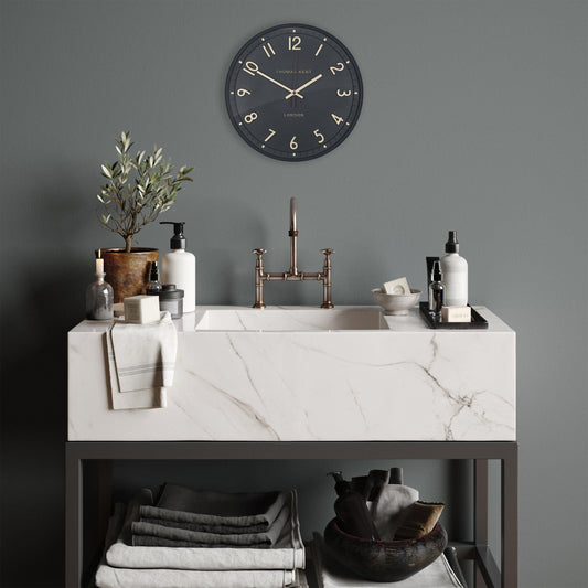 Tresco wall clock in charcoal