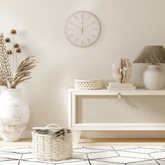 Tresco wall clock in linen